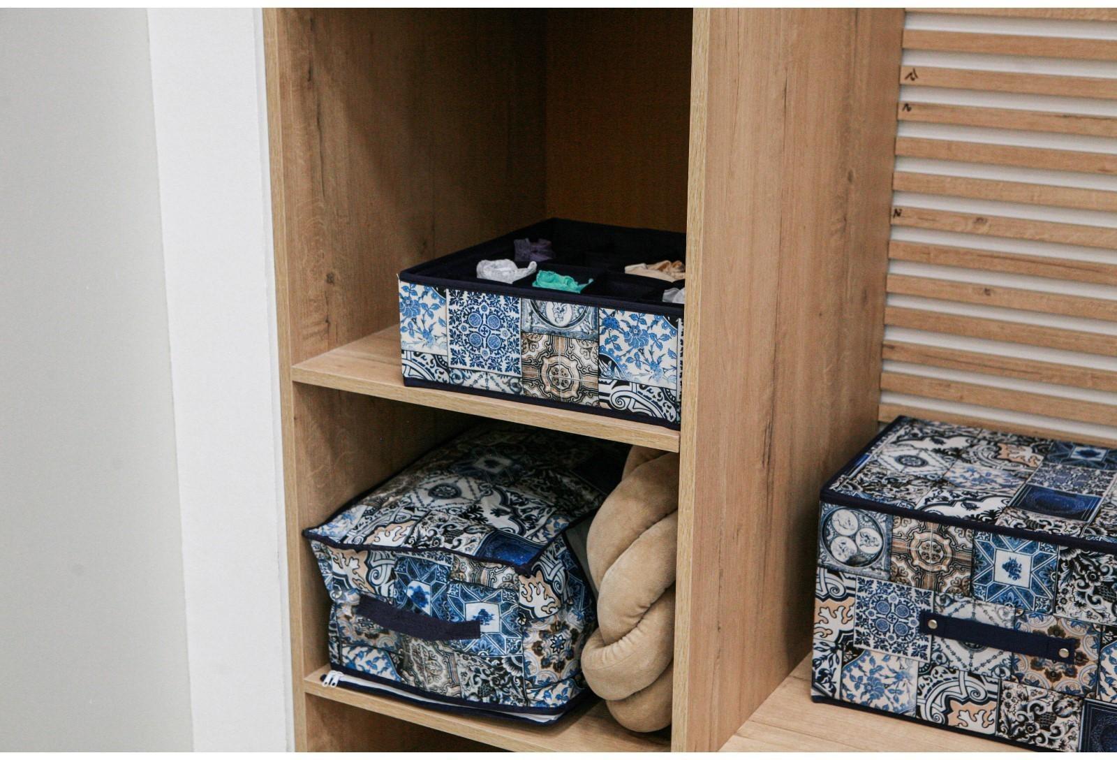 Органайзер для хранения белья Доляна «Мозаика», 16 отделений, 32×32×12 см, цвет синий