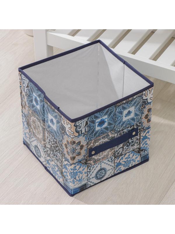 Короб стеллажный для хранения Доляна «Мозаика», 25×25×25 см, цвет синий