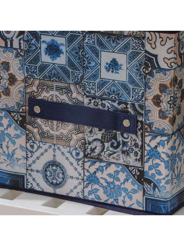 Короб стеллажный для хранения Доляна «Мозаика», 25×25×25 см, цвет синий