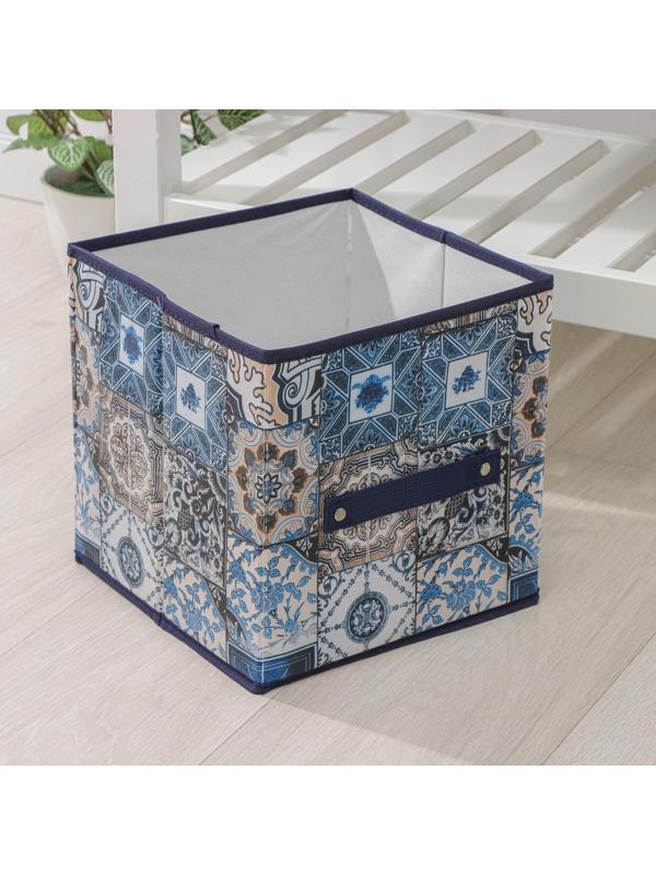 Короб стеллажный для хранения Доляна «Мозаика», 25×25×25 см, цвет синий