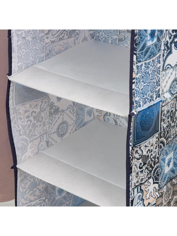 Кофр подвесной Доляна «Мозаика», 4 отделения, 30×30×80 см, цвет синий