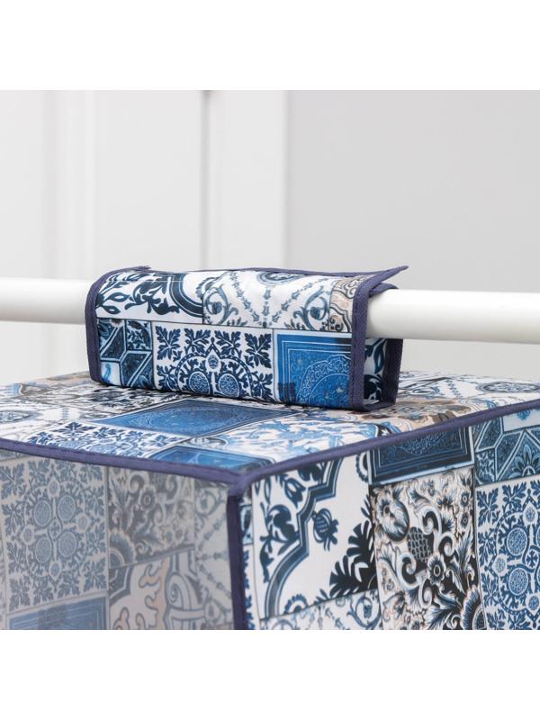 Кофр подвесной Доляна «Мозаика», 4 отделения, 30×30×80 см, цвет синий