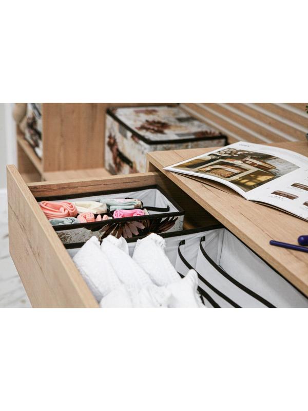 Органайзер для хранения белья Доляна «Астра», 8 отделений, 28×14×10 см, цвет коричневый