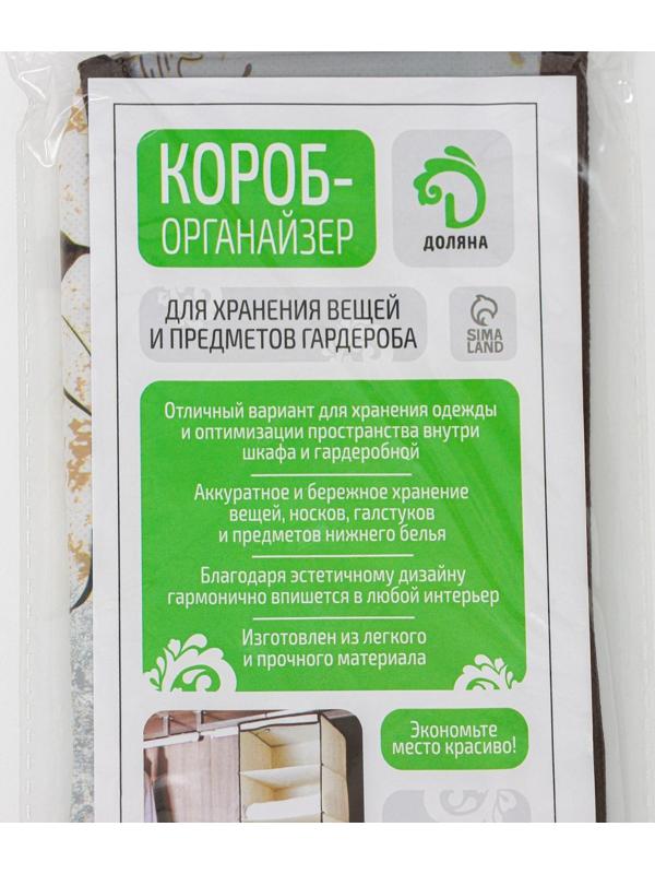 Органайзер для хранения белья Доляна «Астра», 8 отделений, 28×14×10 см, цвет коричневый