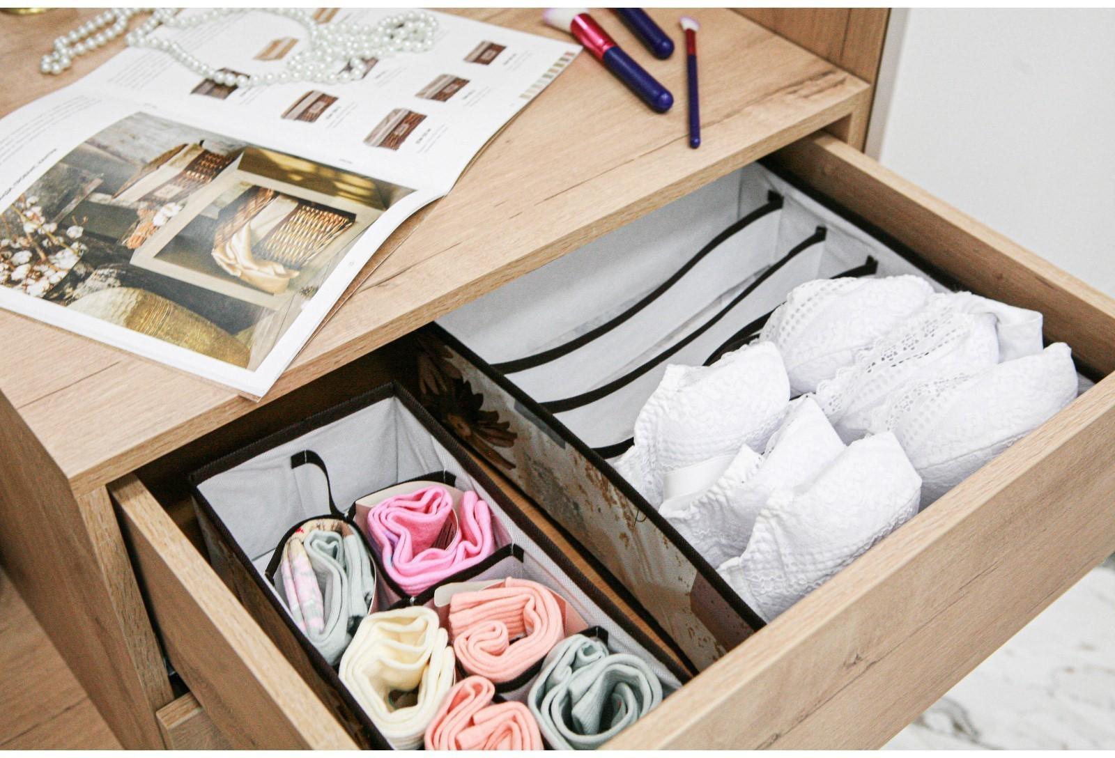 Органайзер для хранения белья Доляна «Астра», 7 отделений, 34×30,5×10 см, цвет коричневый