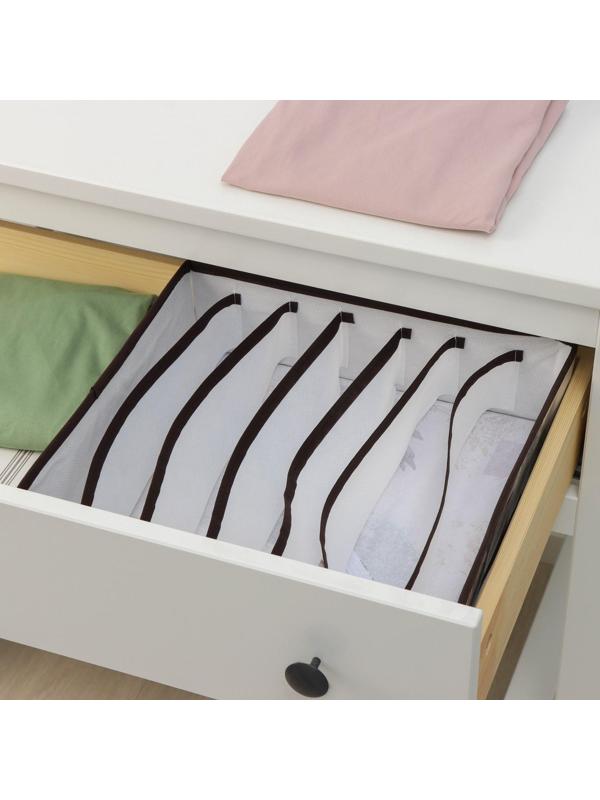 Органайзер для хранения белья Доляна «Астра», 7 отделений, 34×30,5×10 см, цвет коричневый