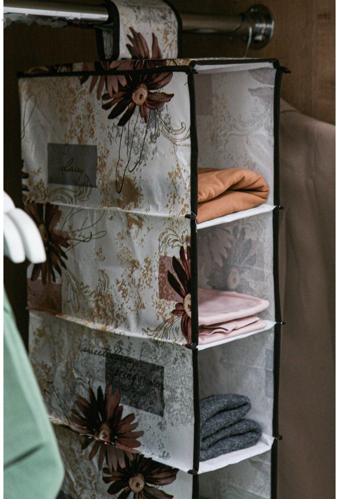 Кофр подвесной Доляна «Астра», 5 отделений, 30×15×70 см, цвет коричневый