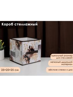 Короб стеллажный для хранения Доляна «Астра», 25×25×25 см, цвет коричневый