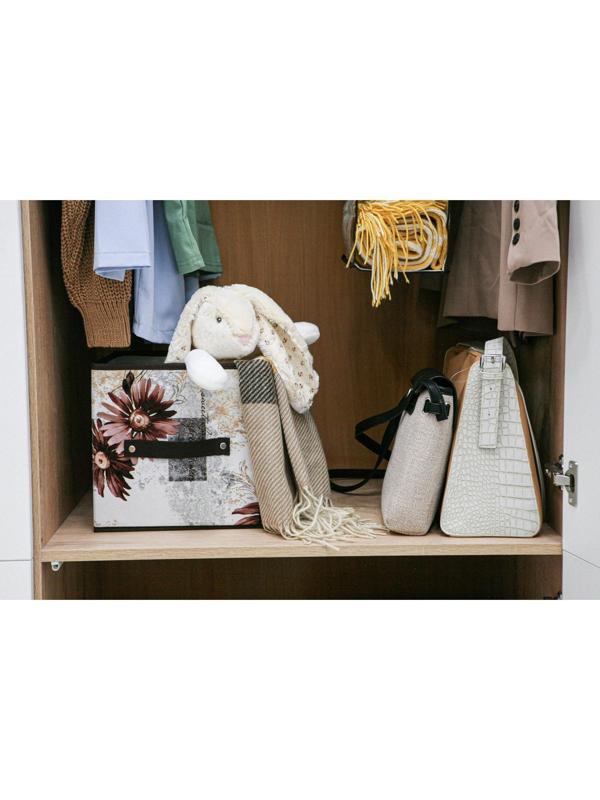 Короб стеллажный для хранения Доляна «Астра», 25×25×25 см, цвет коричневый