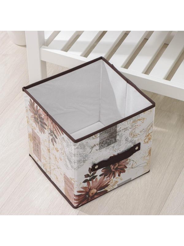 Короб стеллажный для хранения Доляна «Астра», 25×25×25 см, цвет коричневый