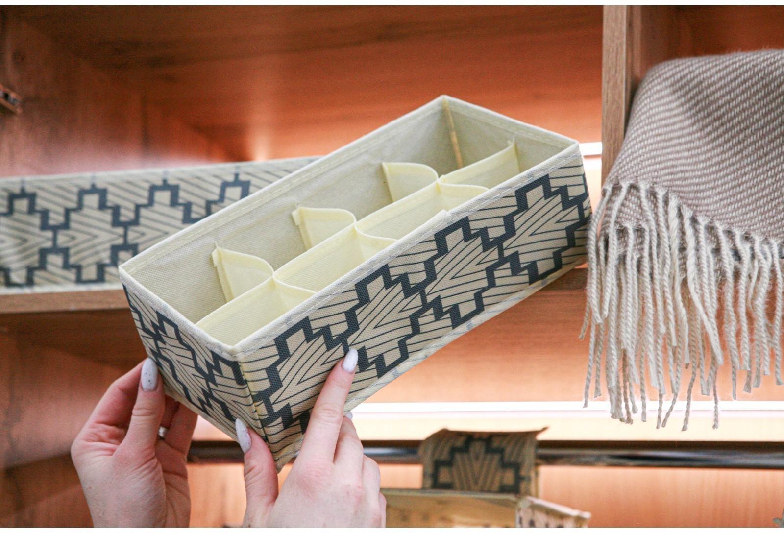 Органайзер для хранения белья Доляна «Гэтс», 8 отделений, 28×14×10 см, цвет бежевый