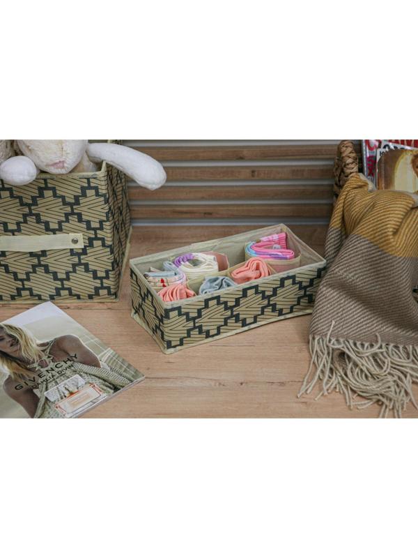 Органайзер для хранения белья Доляна «Гэтс», 8 отделений, 28×14×10 см, цвет бежевый