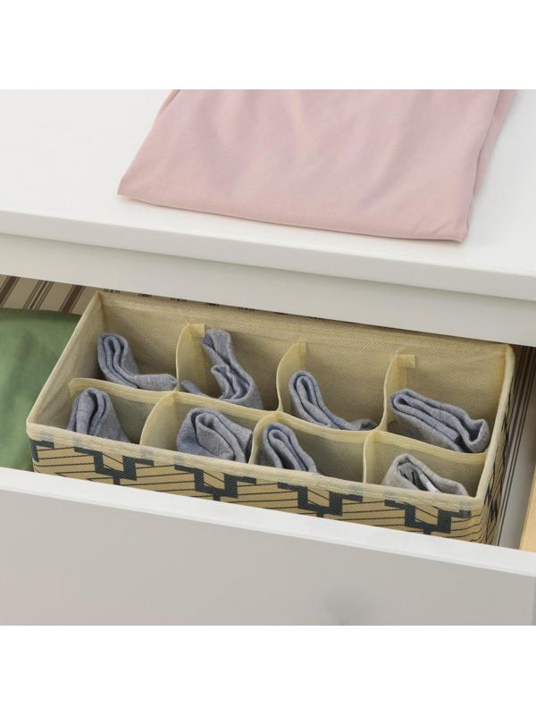 Органайзер для хранения белья Доляна «Гэтс», 8 отделений, 28×14×10 см, цвет бежевый