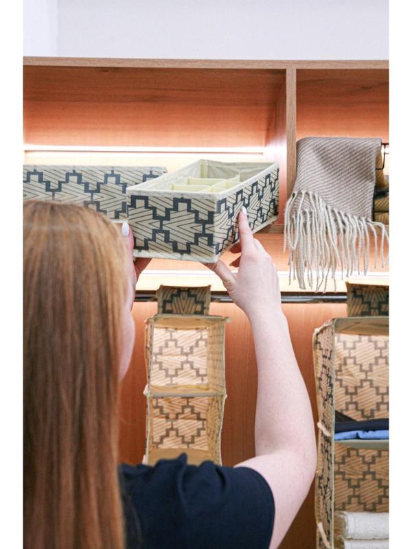 Органайзер для хранения белья Доляна «Гэтс», 8 отделений, 28×14×10 см, цвет бежевый