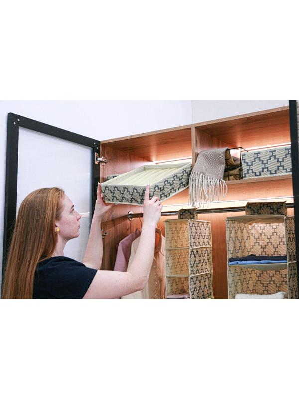 Органайзер для хранения белья Доляна «Гэтс», 7 отделений, 34×30,5×10 см, цвет бежевый