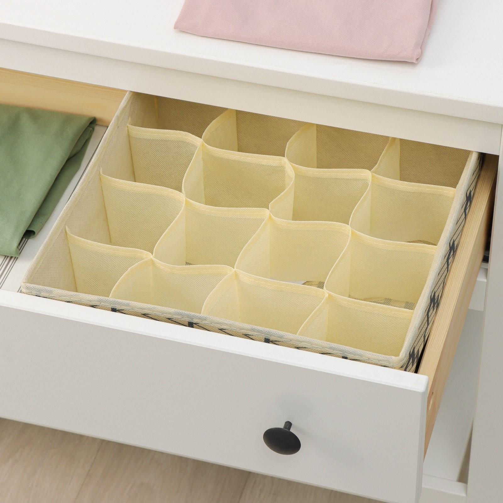 Органайзер для хранения белья Доляна «Гэтс», 16 отделений, 32×32×12 см, цвет бежевый