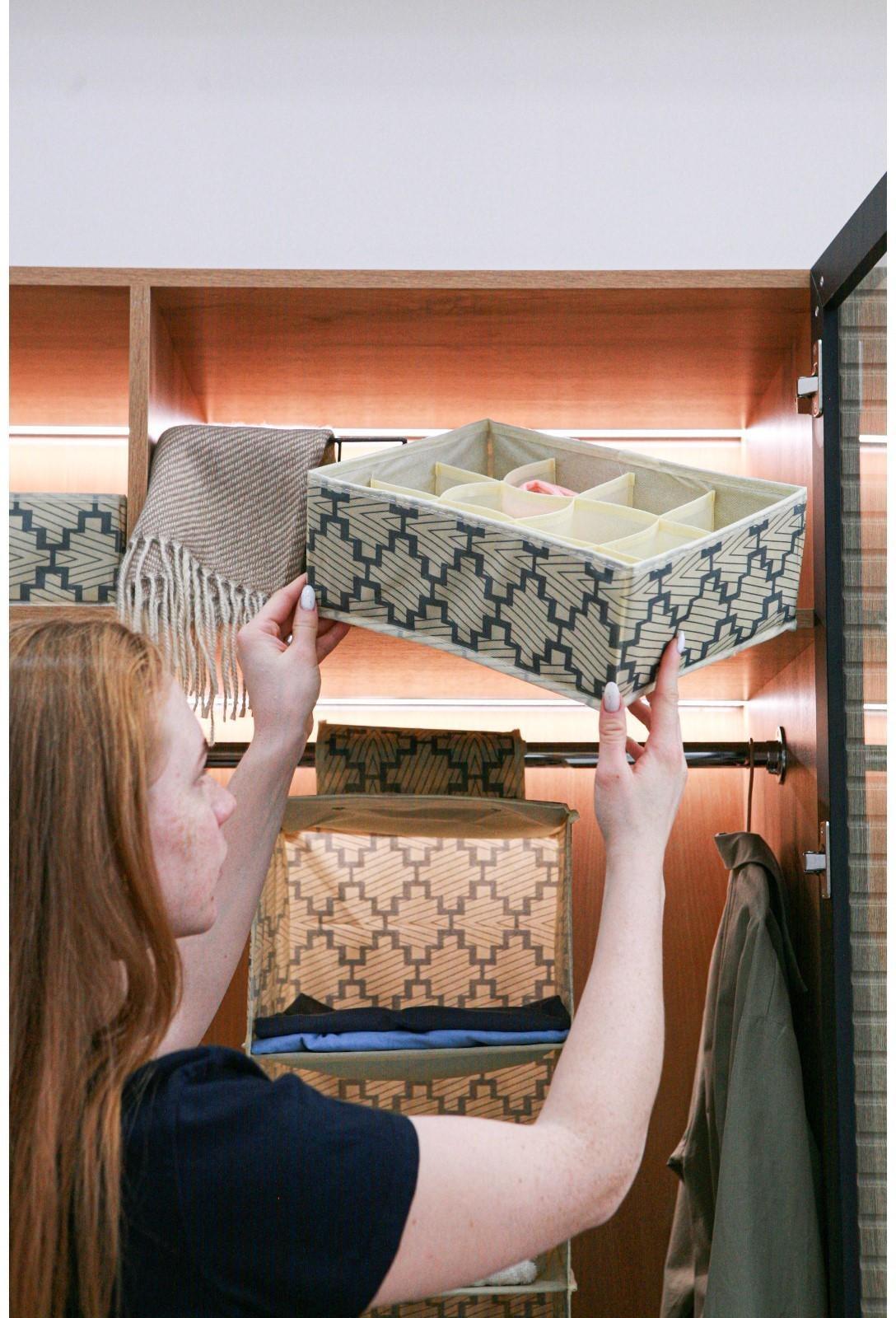 Органайзер для хранения белья Доляна «Гэтс», 12 отделений, 32×24×12 см, цвет бежевый