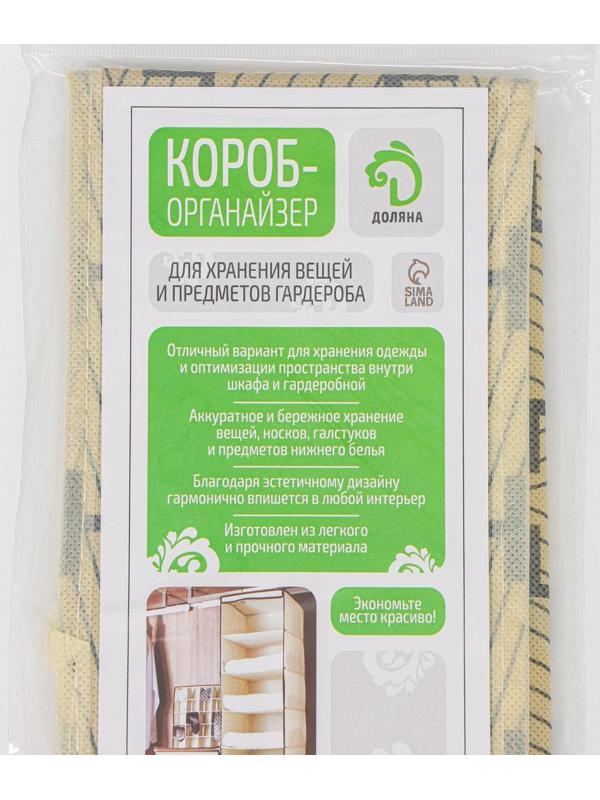 Органайзер для хранения белья Доляна «Гэтс», 12 отделений, 32×24×12 см, цвет бежевый