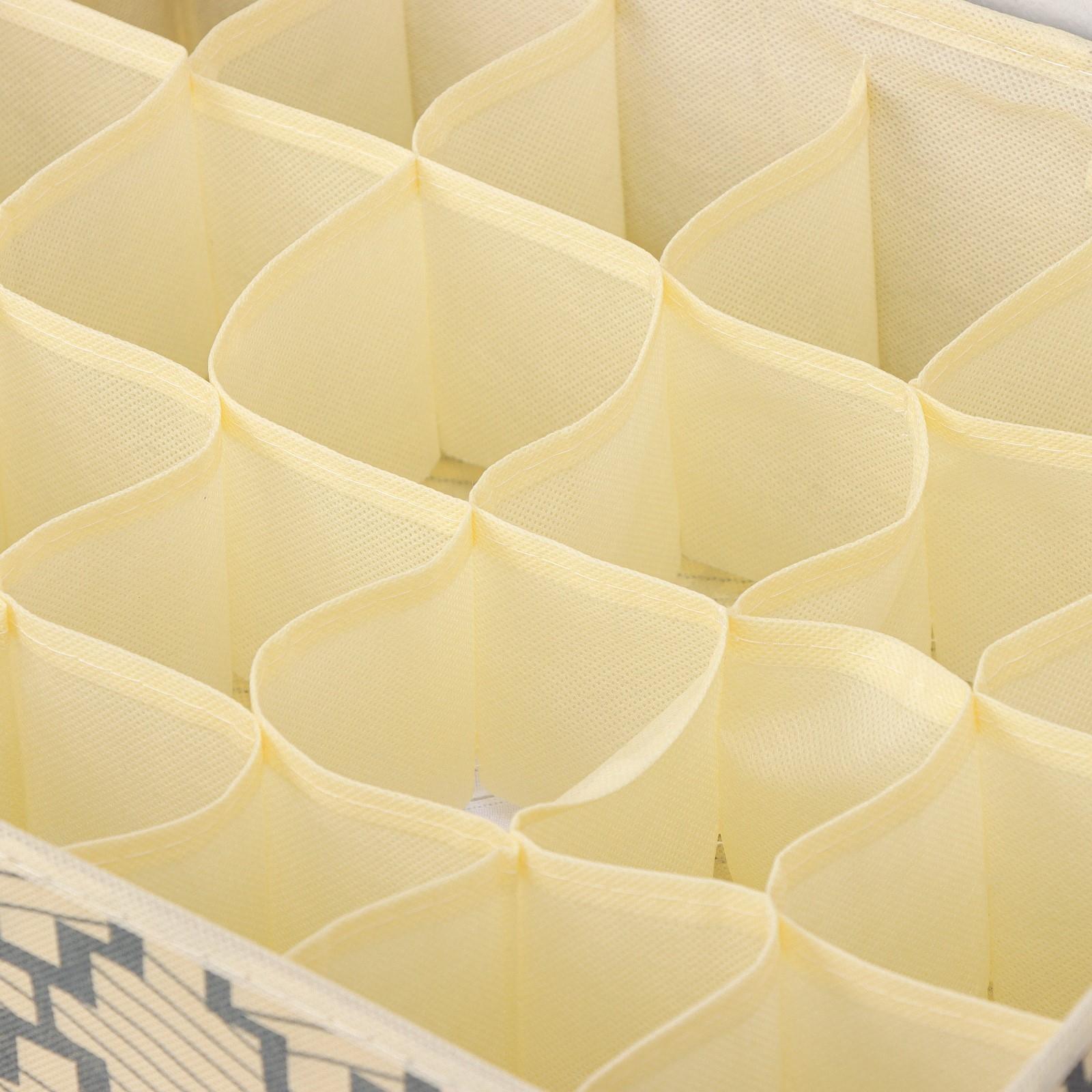 Органайзер для хранения белья Доляна «Гэтс», 24 отделения, 38×30×12 см, цвет бежевый