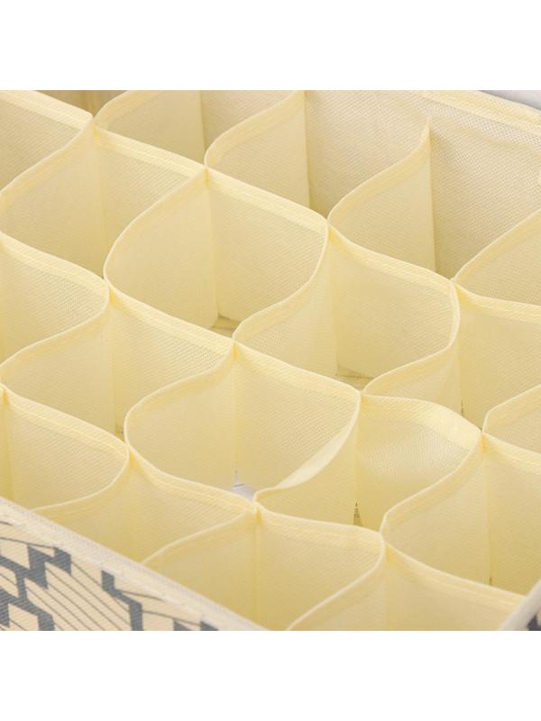 Органайзер для хранения белья Доляна «Гэтс», 24 отделения, 38×30×12 см, цвет бежевый