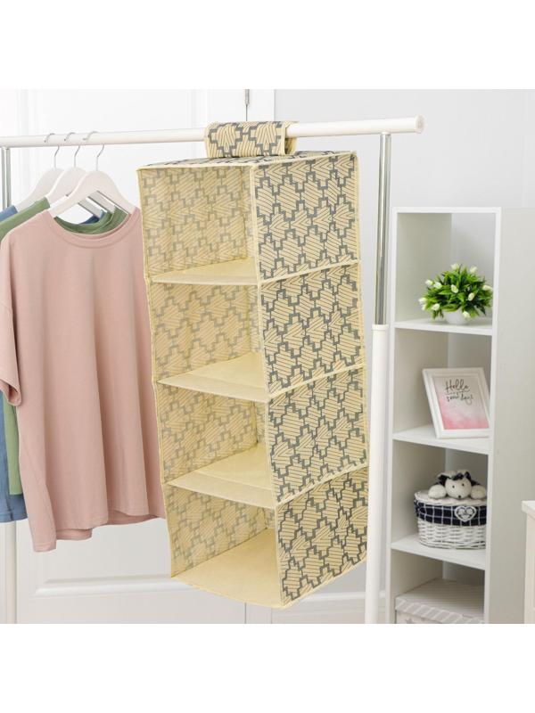 Кофр подвесной Доляна «Гэтс», 4 отделения, 30×30×80 см, цвет бежевый