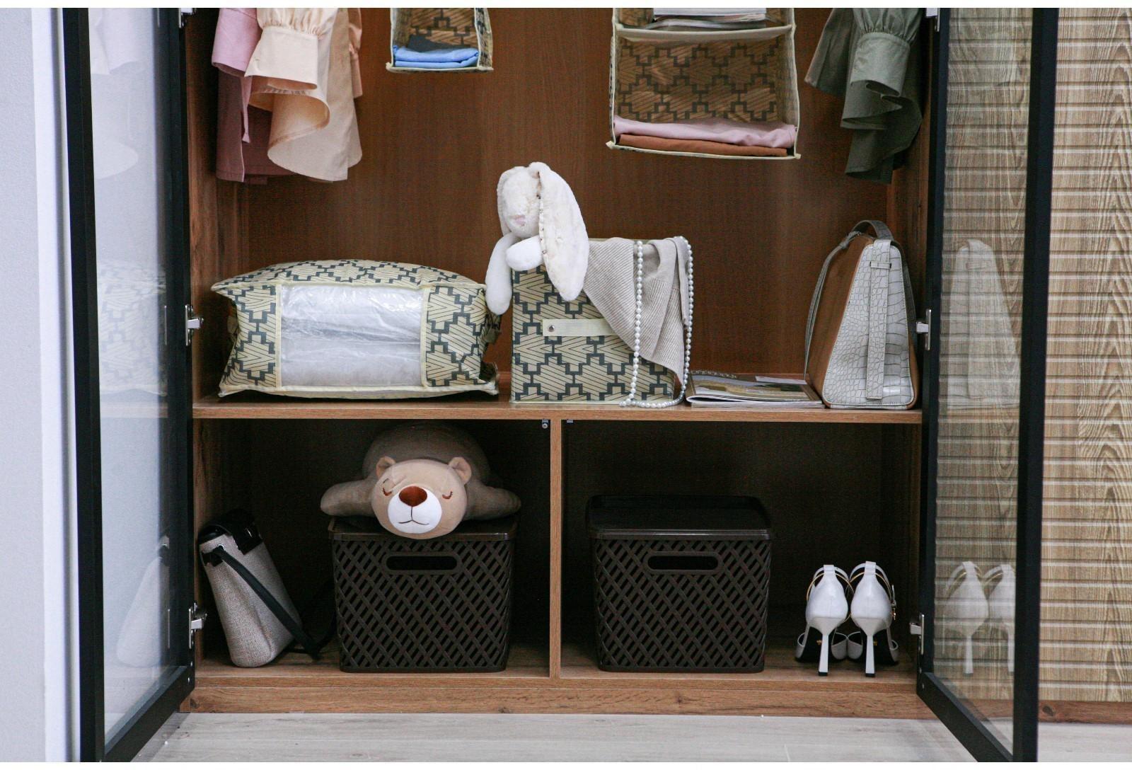 Короб стеллажный для хранения Доляна «Гэтс», 25×25×25 см, цвет бежевый