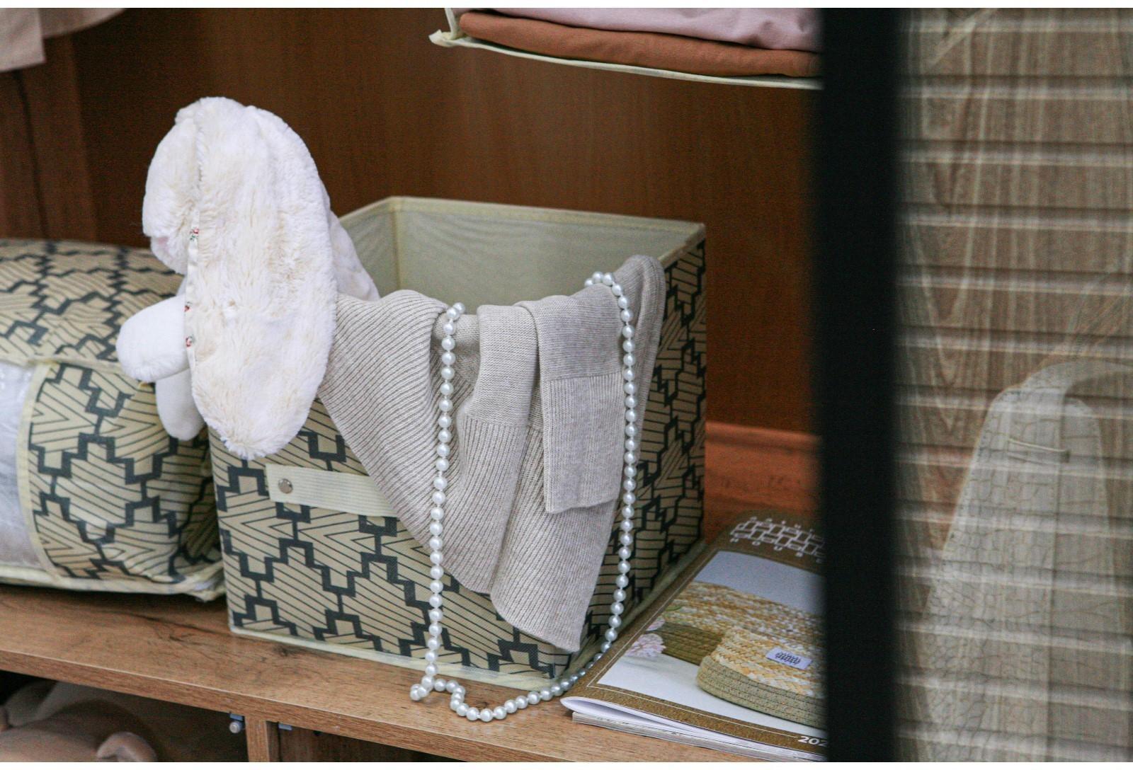 Короб стеллажный для хранения Доляна «Гэтс», 25×25×25 см, цвет бежевый