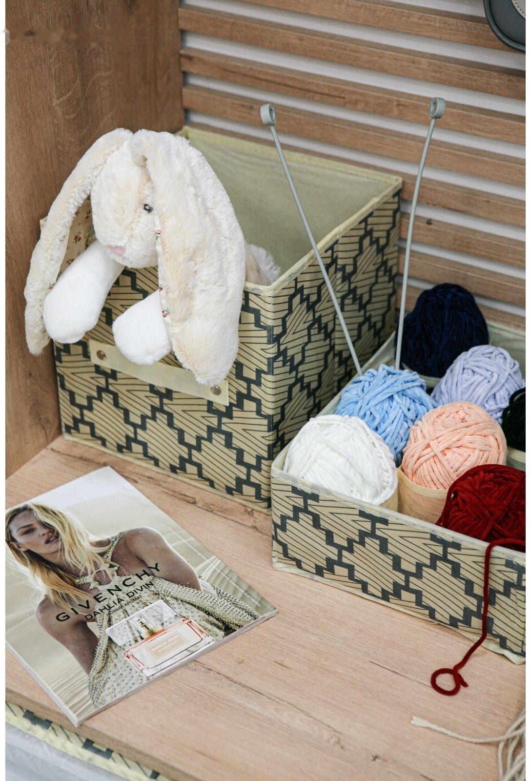 Короб стеллажный для хранения Доляна «Гэтс», 25×25×25 см, цвет бежевый