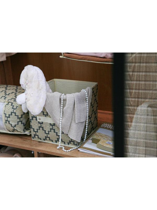 Короб стеллажный для хранения Доляна «Гэтс», 25×25×25 см, цвет бежевый