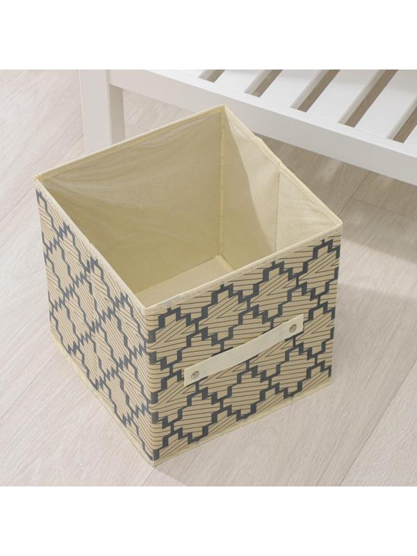 Короб стеллажный для хранения Доляна «Гэтс», 25×25×25 см, цвет бежевый