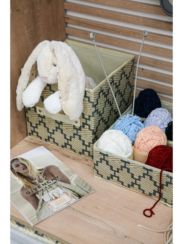 Короб стеллажный для хранения Доляна «Гэтс», 25×25×25 см, цвет бежевый