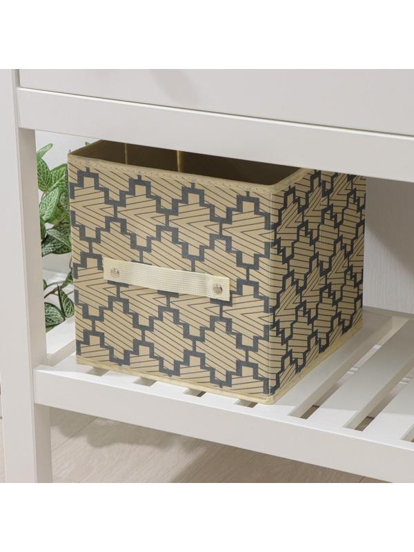 Короб стеллажный для хранения Доляна «Гэтс», 25×25×25 см, цвет бежевый