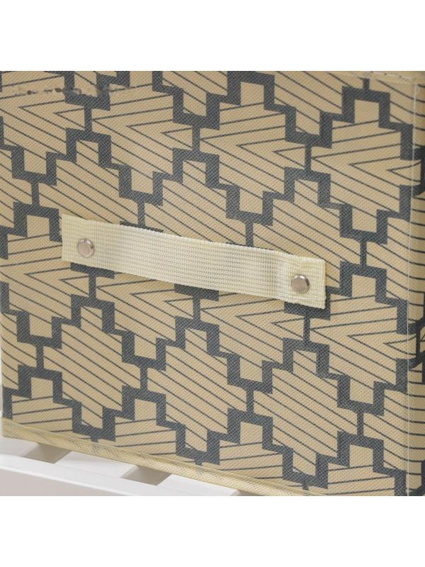 Короб стеллажный для хранения Доляна «Гэтс», 25×25×25 см, цвет бежевый