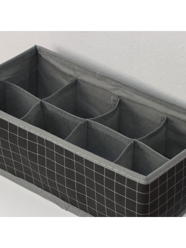 Органайзер для хранения белья Доляна «Кло», 8 отделений, 28×14×10 см, цвет чёрный