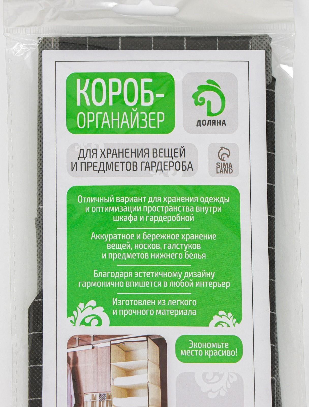Органайзер для хранения белья Доляна «Кло», 7 отделений, 34×30,5×10 см, цвет чёрный