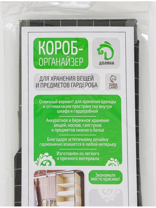 Органайзер для хранения белья Доляна «Кло», 7 отделений, 34×30,5×10 см, цвет чёрный