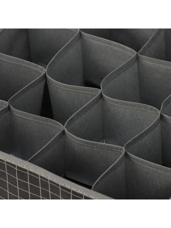 Органайзер для хранения белья Доляна «Кло», 16 отделений, 32×32×12 см, цвет чёрный