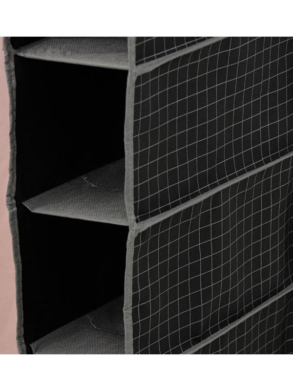 Кофр подвесной Доляна «Кло», 5 отделений, 30×15×70 см, цвет чёрный