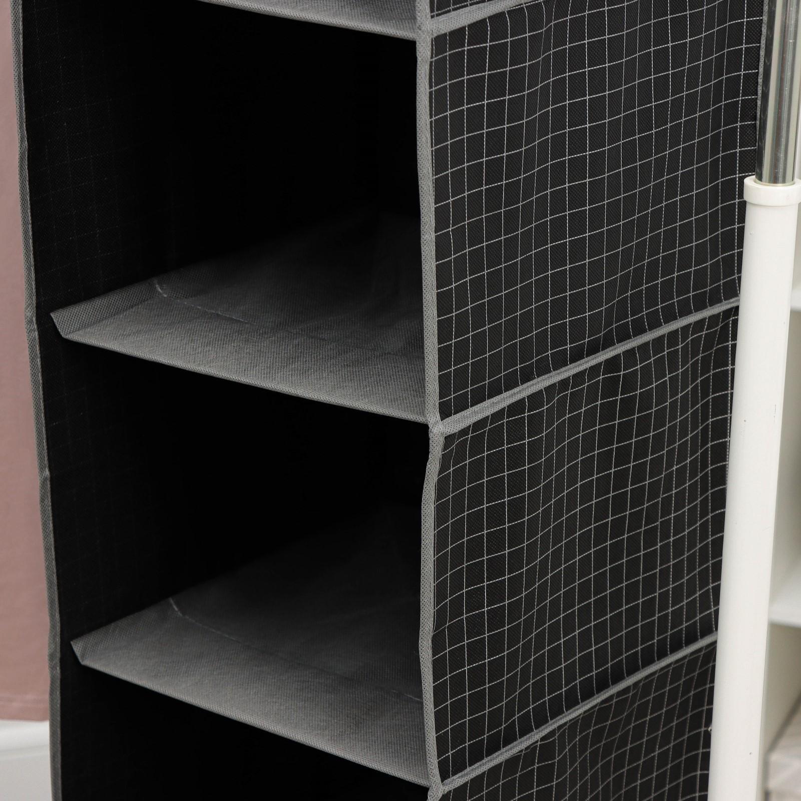 Кофр подвесной Доляна «Кло», 4 отделения, 30×30×80 см, цвет чёрный