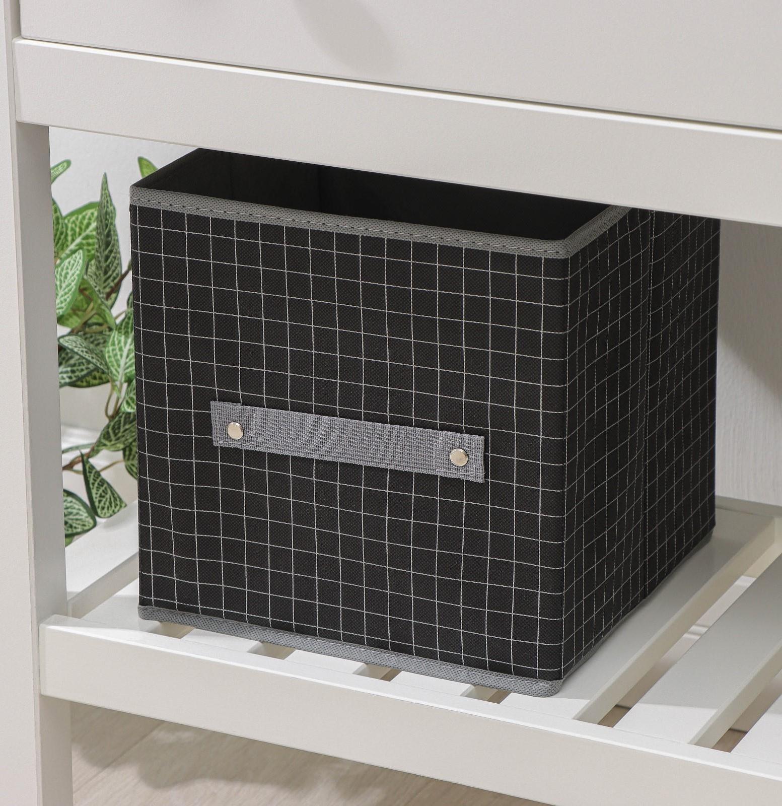 Короб стеллажный для хранения Доляна «Кло», 25×25×25 см, цвет чёрный