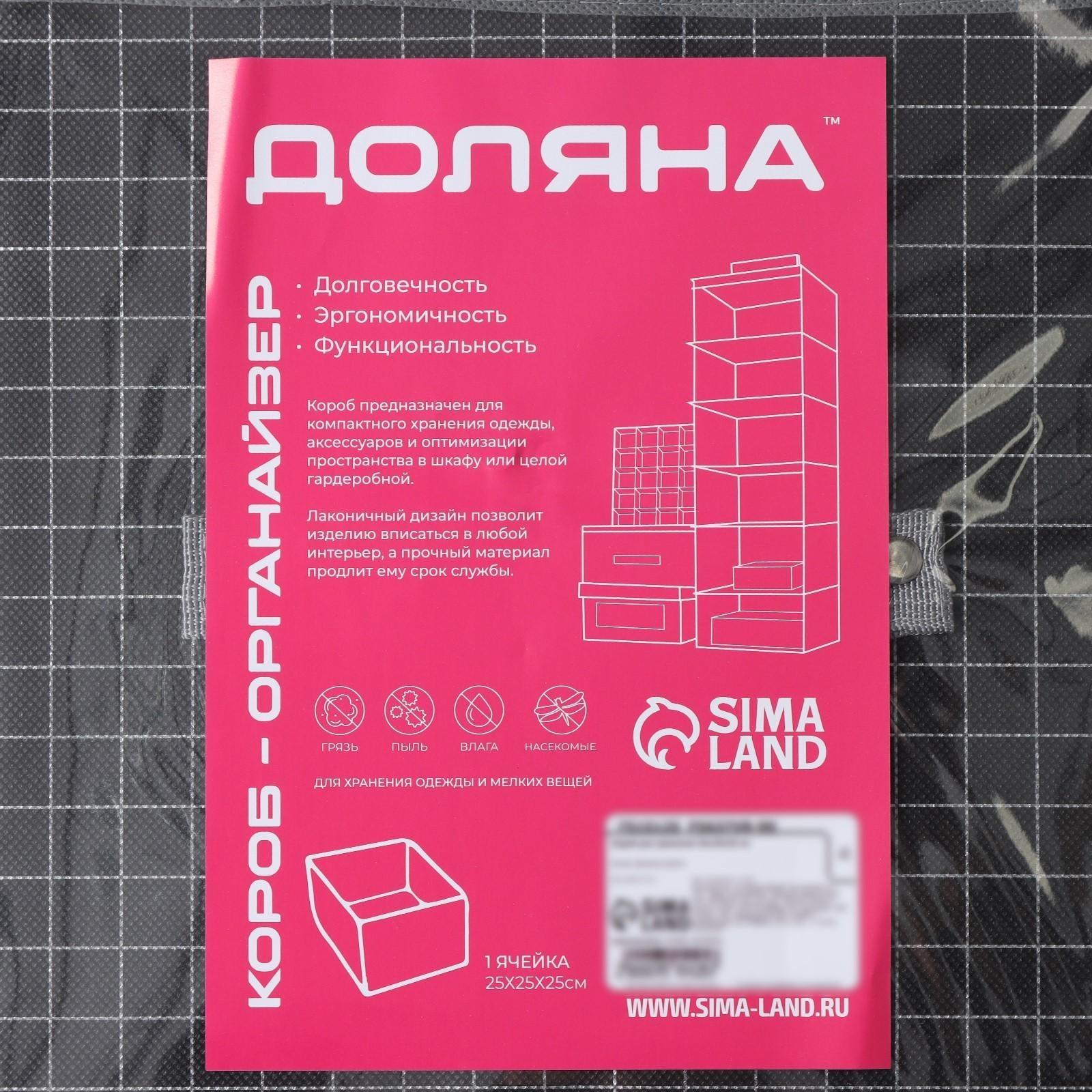 Короб стеллажный для хранения Доляна «Кло», 25×25×25 см, цвет чёрный