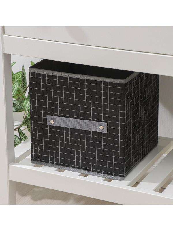 Короб стеллажный для хранения Доляна «Кло», 25×25×25 см, цвет чёрный