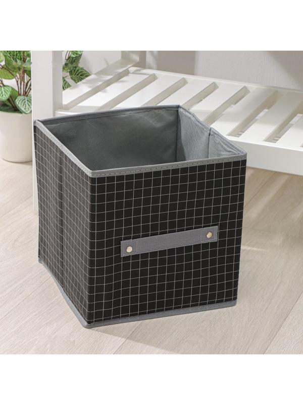 Короб стеллажный для хранения Доляна «Кло», 25×25×25 см, цвет чёрный