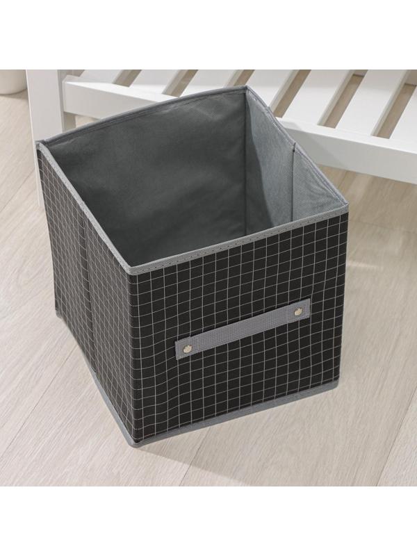 Короб стеллажный для хранения Доляна «Кло», 25×25×25 см, цвет чёрный