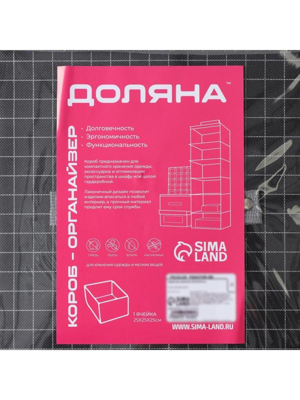 Короб стеллажный для хранения Доляна «Кло», 25×25×25 см, цвет чёрный