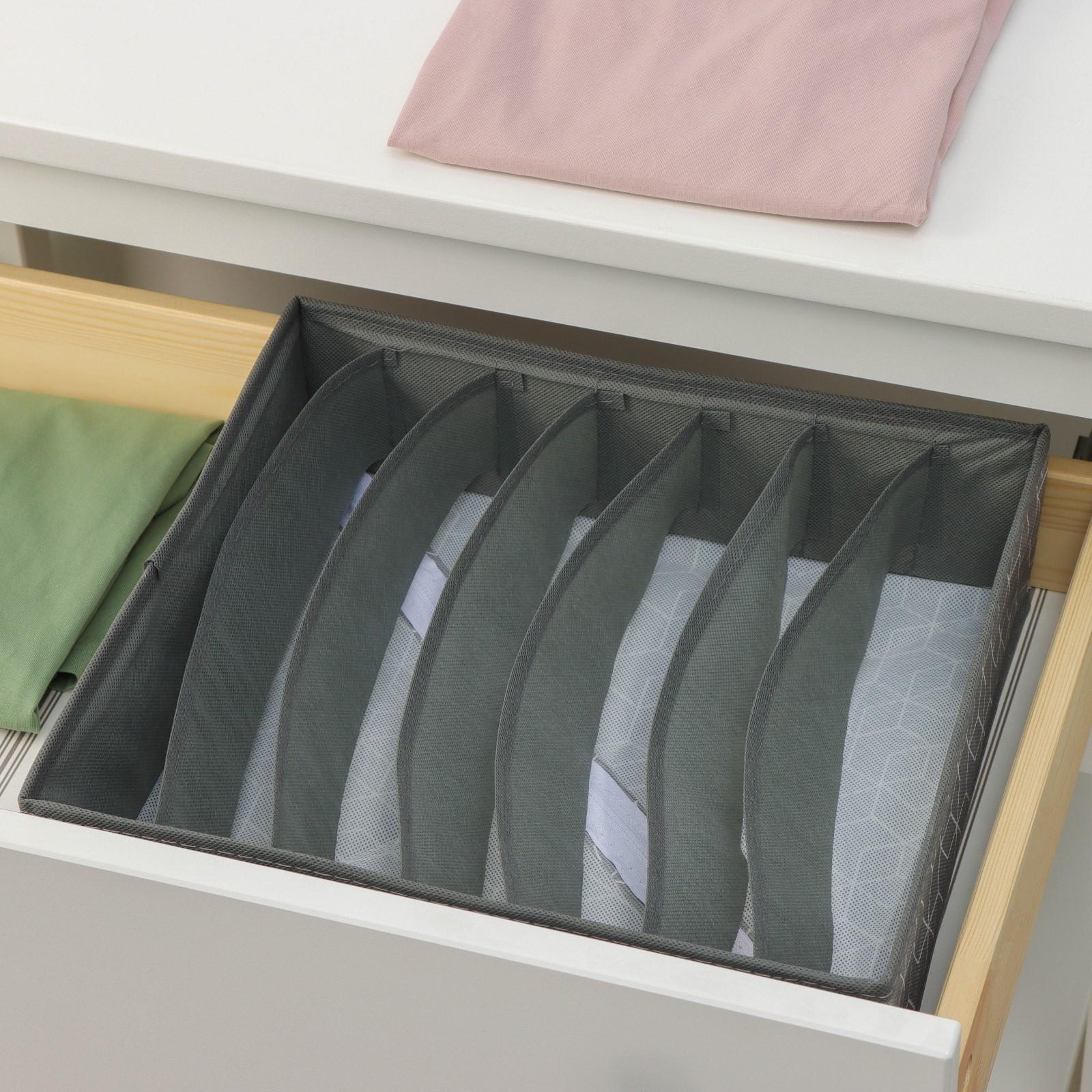 Органайзер для хранения белья Доляна «Фора», 7 отделений, 34×30,5×10 см, цвет серый