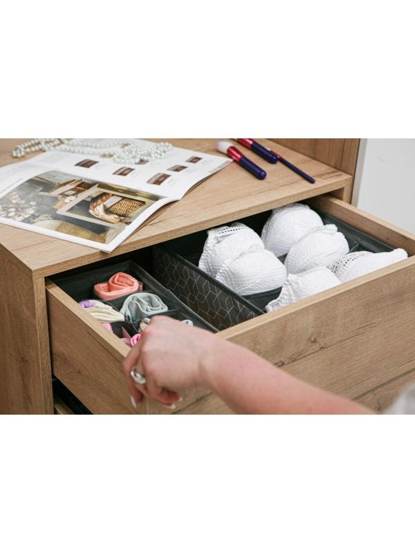 Органайзер для хранения белья Доляна «Фора», 7 отделений, 34×30,5×10 см, цвет серый