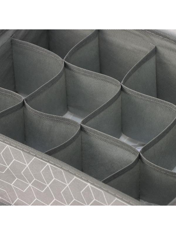 Органайзер для хранения белья Доляна «Фора», 12 отделений, 32×24×12 см, цвет серый