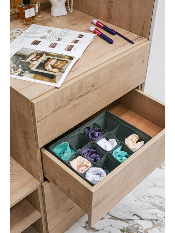 Органайзер для хранения белья Доляна «Фора», 12 отделений, 32×24×12 см, цвет серый