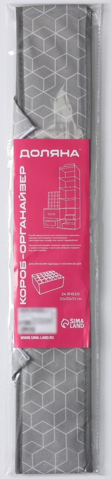 Органайзер для хранения белья Доляна «Фора», 24 отделения, 30×33×10 см, цвет серый